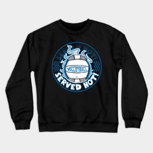 Volleyball Served Hot Blue Silver Vball Crewneck Sweatshirt